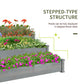 Outsunny 49"x49"x22" 3-Tier Raised Garden Bed Wooden Planter Kit Elevated Plant Box Stand for Yard & Patio, Natural