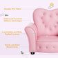 Qaba Kids Mini Princess Sofa Toddler Chair Children Upholstered Tufted Armchair Activity Couch Reclining Seat Boys Girls Furniture Pink