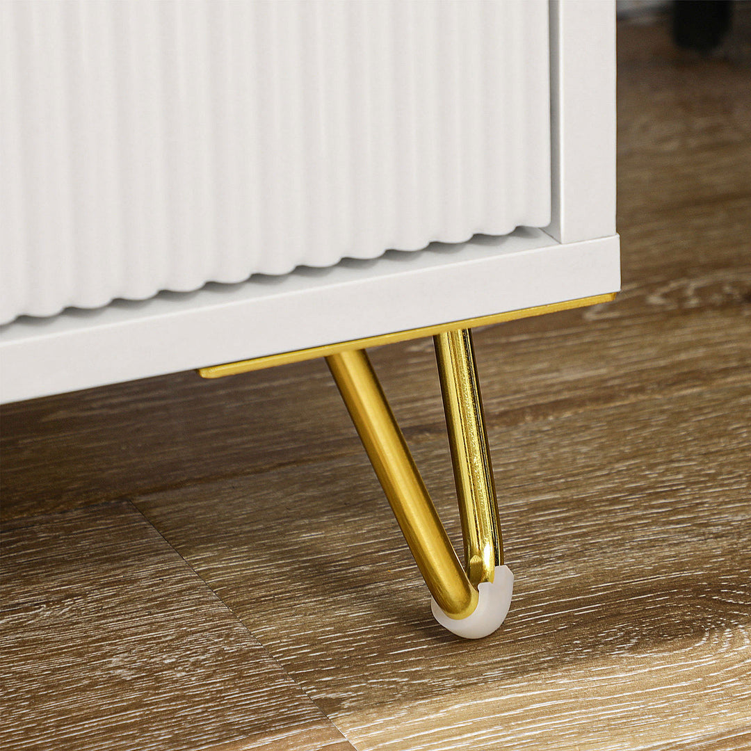 HOMCOM Drawer Chest, 3-Drawer Storage Cabinet Unit with Metal Legs for Living Room, 19.7"x15.7"x24.8", White