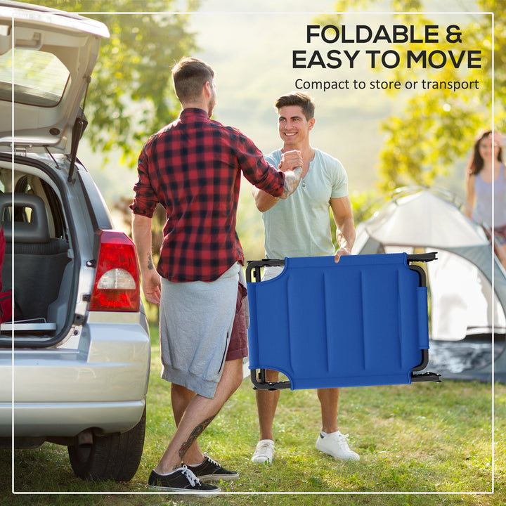 Outsunny Folding Chaise Lounge with Adjustable Sunroof, Outdoor Quick Dry Padded Tanning Chairs with Headrest, Reclining Back Outdoor Lounge Chair, for Beach, Yard, Patio, Blue