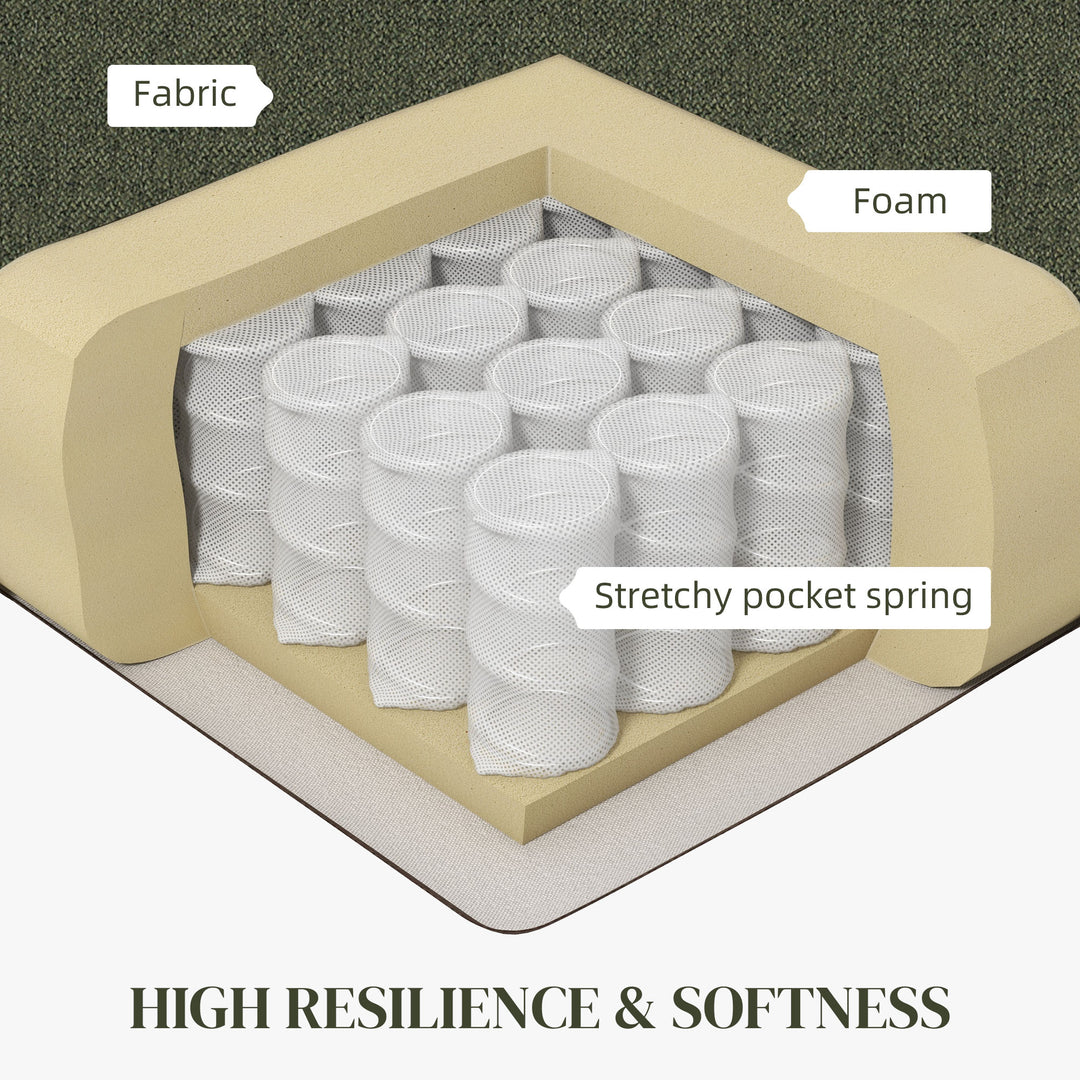 HOMCOM Fabric Accent Chair, Modern Armchair with Seat Cushion and Non-Slip Pads for Living Room, Bedroom, Light Brown