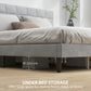 HOMCOM Queen Size Bed Frame with Upholstered Headboard, Modern Platform Bed Frame with Wood Slats, 1100 lbs Capacity, Cream