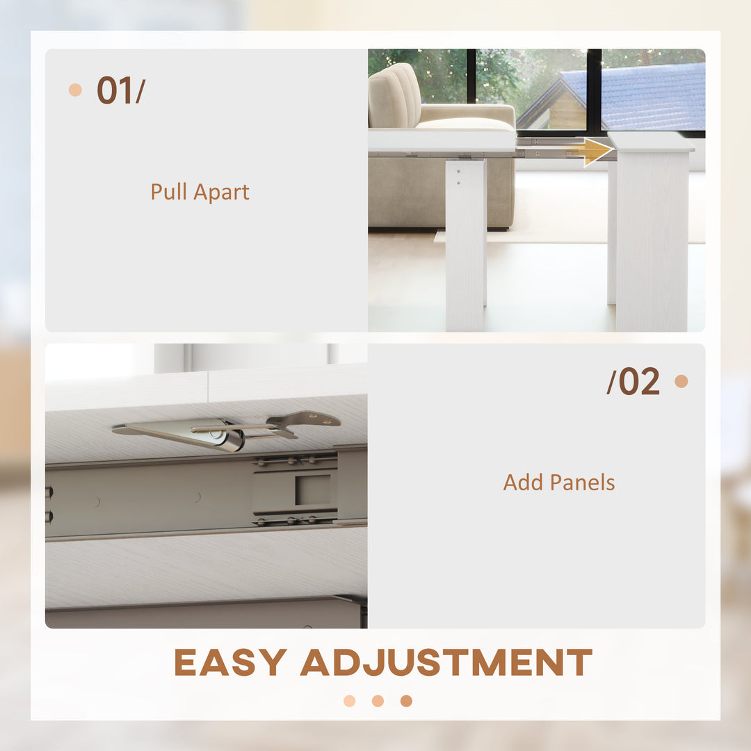 HOMCOM Extendable Dining Table, Expandable Kitchen Table for Small Spaces, Seats up to 6 People, Dark Brown