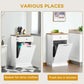 HOMCOM Kitchen Tilt Out Trash Bin Cabinet, Free Standing Recycling Cabinet, Trash Can Holder with Drawer, White