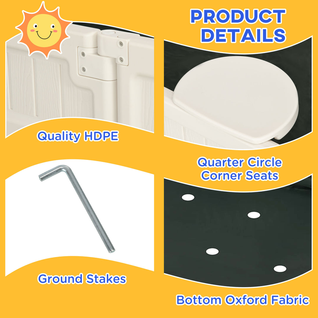 Outsunny Kids Outdoor Sandbox with Canopy, Bottom Fabric Liner, Brown