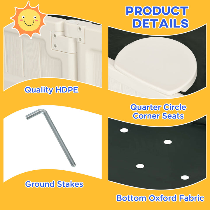 Outsunny Kids Outdoor Sandbox with Canopy, Bottom Fabric Liner, Brown