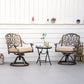 Outsunny 2 Pieces Patio Swivel Chairs with Cushion, Aluminum Frame, 3" Thick Cushions, For Garden, Balcony, Porch, Bronze