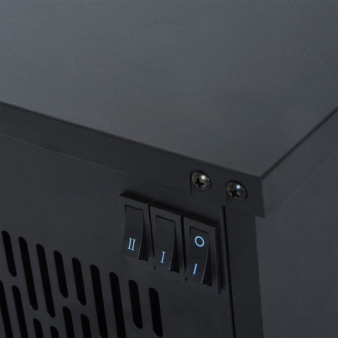 HOMCOM 14" 1000W Mini Standing Electric Fireplace Portable Heater with Overheating, Black