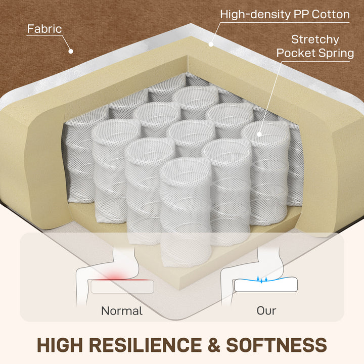 HOMCOM 53" Loveseat Sofa, Small 2 Seater Couch with Solid Wood Legs, Modern Velvet Sofa for Living Room, Small Spaces,Brown