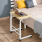 HOMCOM Mobile Standing Desk with Adjustable Height, 23.5 inch Stand Up Desk with Wheels, Natural Wood