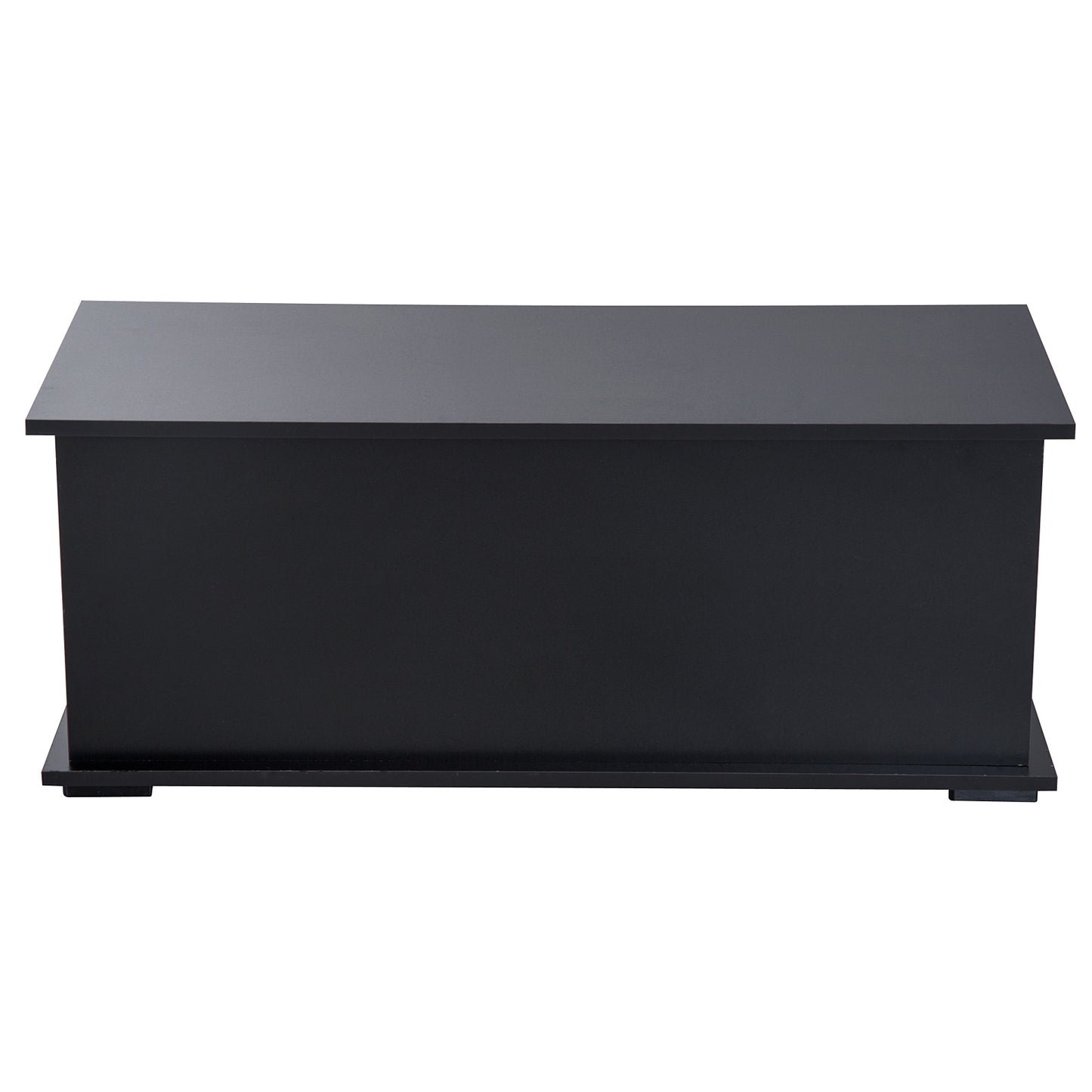HOMCOM 39.5" Storage Chest with 2 Safety Hinges, Storage Box Organizer with Flip-Top Lid, Entryway Storage Bench, Black