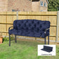 Outsunny 3 Seater Outdoor Seat Pads Bench Swing Chair Replacement Cushions Backrest for Patio Garden, Dark Grey