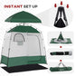 Outsunny Outdoor Portable Pop Up Shower Tent Changing Tent Privacy Enclosure with 2 Rooms, Shower Bag, Floor for Camping, Black