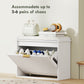 HOMCOM Entryway Bench with Padded Seat and Flip-Drawers, Holds up to 265lbs, Shoe Storage Bench for 6 Pairs of Shoes, White