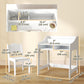 Qaba Kids Desk and Chair Set with Storage, Shelves for Bedroom, 3-8 Years Old, White