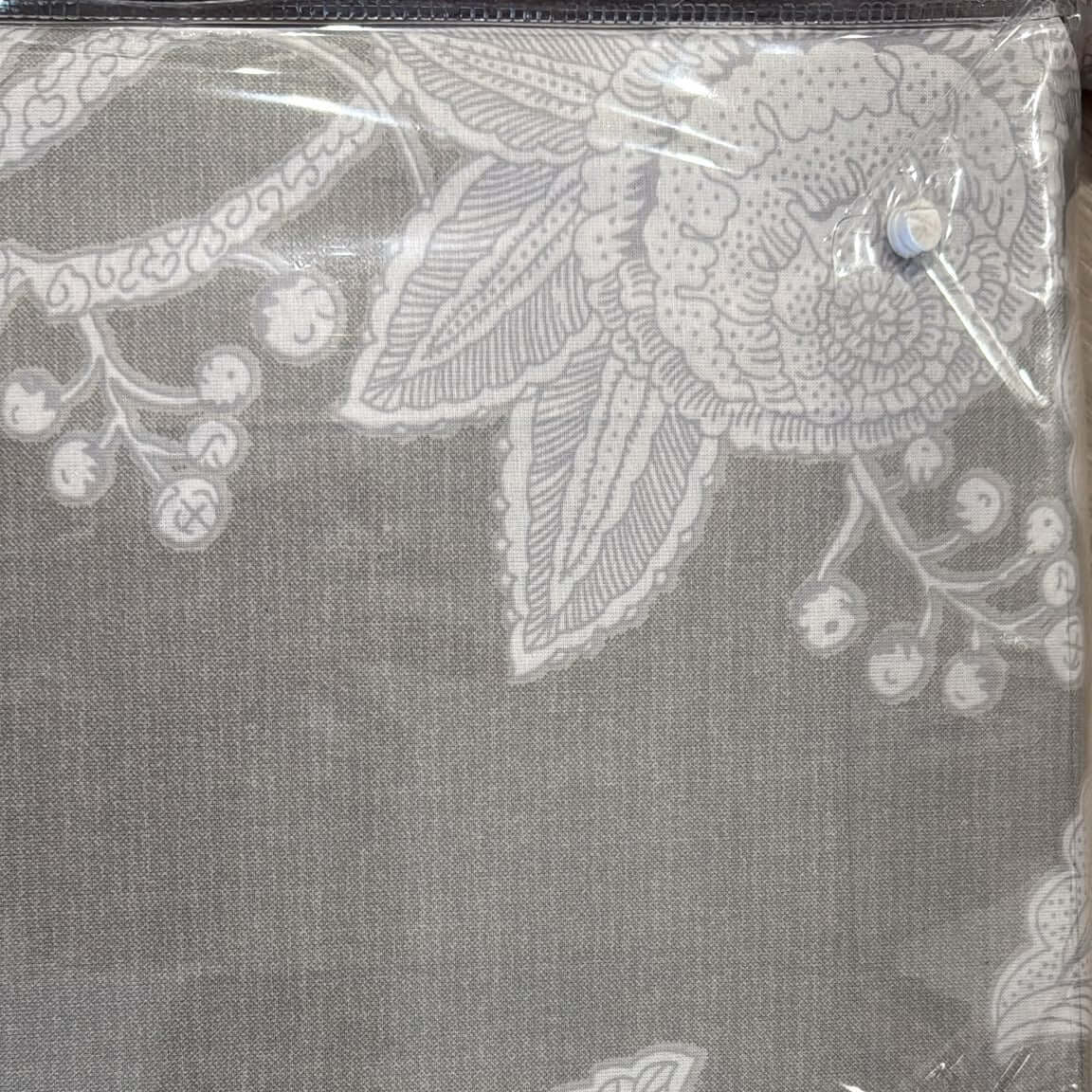 Aarniva 100% Cotton Ornamental Floral Bedsheet Set in Stone Grey, showcasing intricate floral design and soft texture.