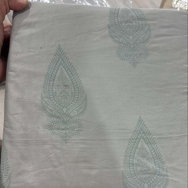 Aarniva 100% Cotton Paisley Bedsheet Set featuring soft aqua paisley pattern on breathable fabric.