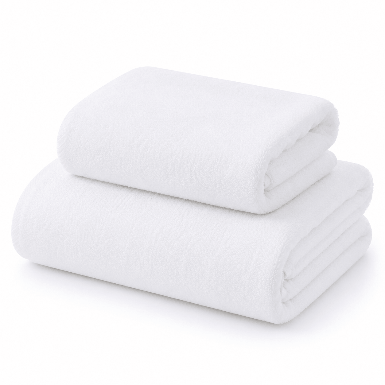 Aarniva hotel quality cotton bath towels stacked, ultra-soft and highly absorbent, perfect for luxury bathing.