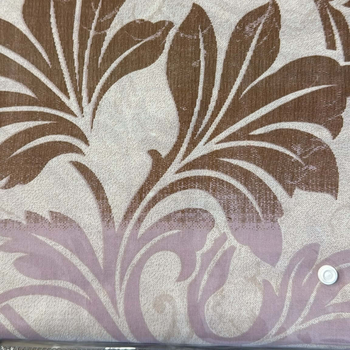 Elegant damask design of Aarniva 100% cotton damask bedsheet set in mocha mauve, enhancing bedroom decor.