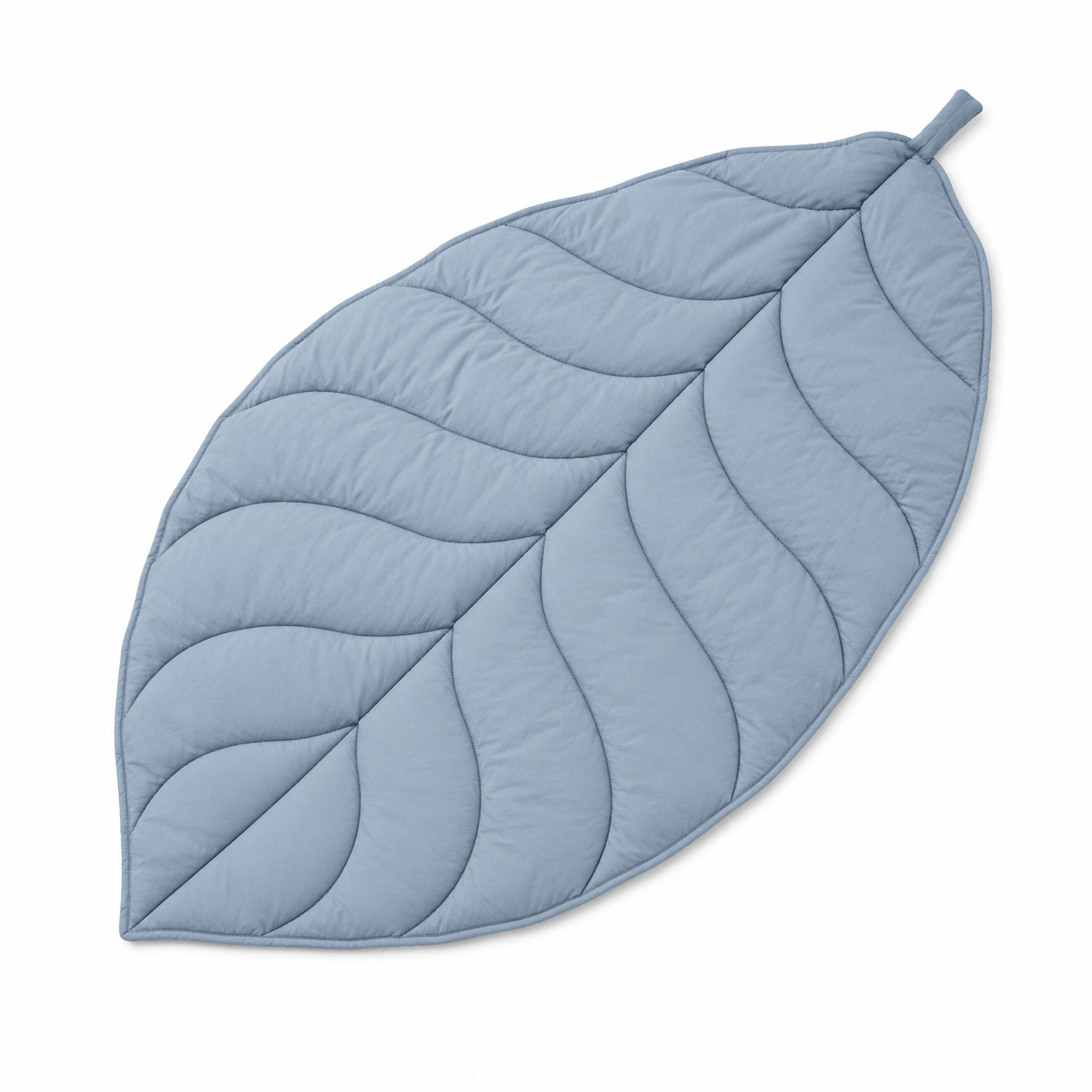Aarniva Leaf-Shaped Quilted Baby Play Mat | Soft & Padded | Ultra-Cozy Nursery Mat | Leaf Design | Baby Sheet in blue color.