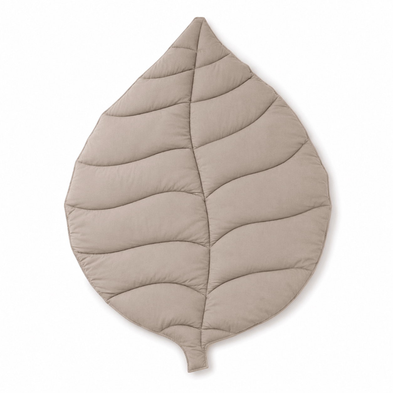 Aarniva Leaf-Shaped Quilted Baby Play Mat | Soft & Padded | Ultra-Cozy Nursery Mat | Leaf Design | Baby Sheet in beige color.