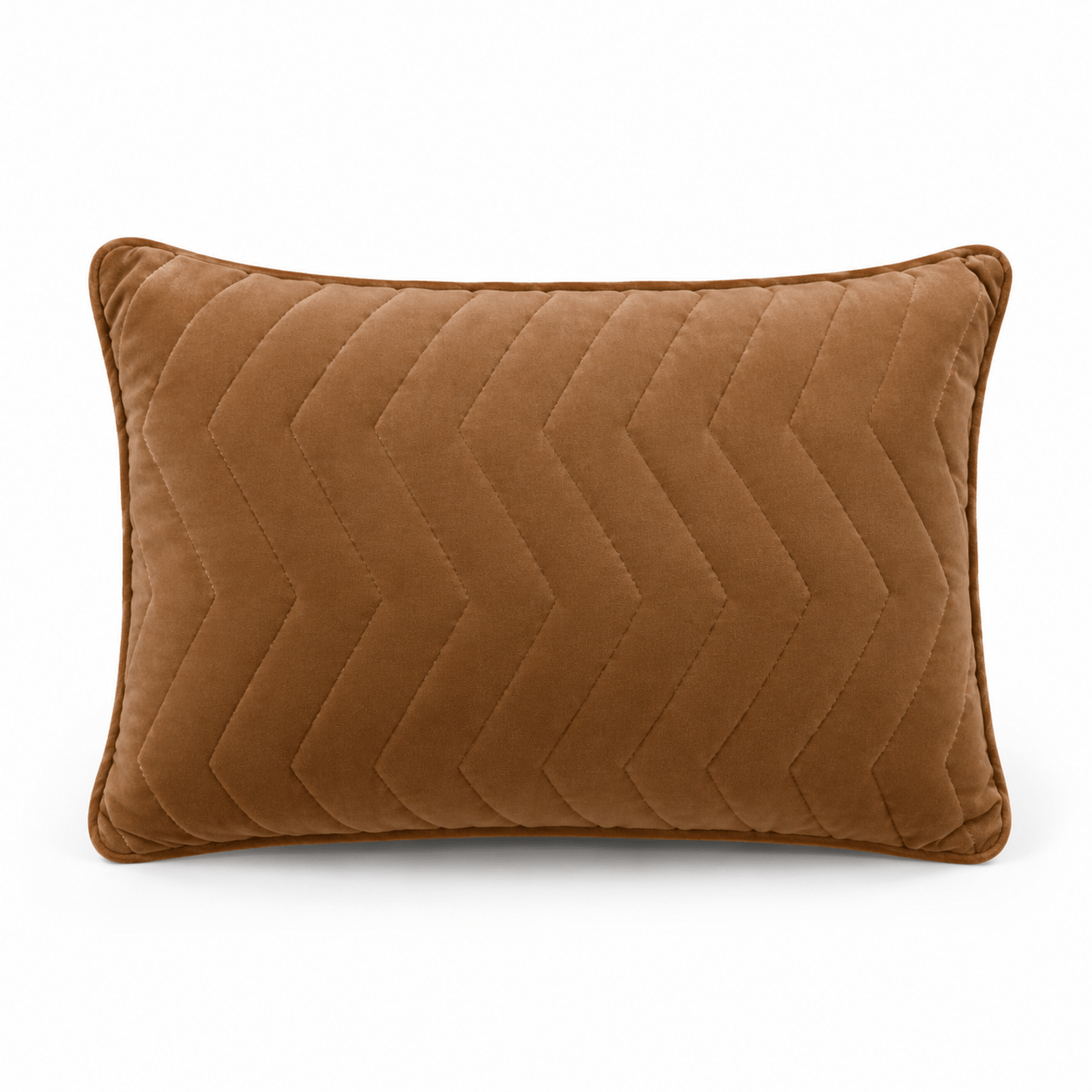 Aarniva Zigzag Quilted Pillow in brown with plush microfiber fill, 27 x 17 inches, soft and stylish home décor accent.