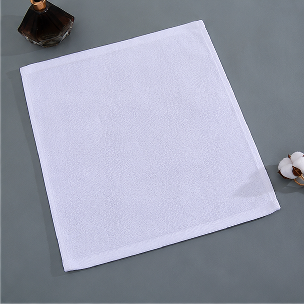 Aarniva Jacquard Cotton Hotel Face Towels | Soft & Absorbent | 30 × 30 cm | Classic White
