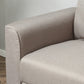 HOMCOM 3-Seater Sofa, Mid-Century Linen Couch with Upholstered Seat, Button-Tufted Back Cushion and Rubber Wood Legs for Living Room, Bedroom, Gray