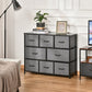 HOMCOM 8-Bin Dresser Storage Tower Cabinet Organizer Unit, Easy Pull Fabric Bins with Metal Frame for Living Room