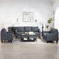 HOMCOM Armchair, Modern Accent Chair with Pocket Spring, Linen Upholstered, Thick Padded, Charcoal Grey