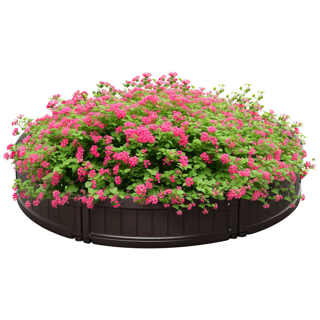 Outsunny 48" Raise Garden Bed Kit, Round Planter Box Above Ground for Flowers/Herb/Vegetables Outdoor Garden Backyard with Easy Assembly, Brown