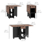 HOMCOM Folding Dining Table, Space Saving Drop Leaf Table with Drawer and Storage Shelves for Kitchen, Dining Room, Oak