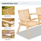 Outsunny Garden Bench for 2 Persons with Middle Table and Umbrella Hole, 2-Seater Outdoor Wooden Bench with Slat Design, Natural