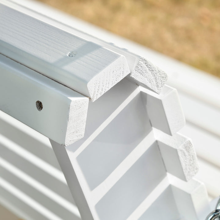 Outsunny 2 Seater Porch Swing Wooden Patio Swing Chair Seat with Cup Holder and Chains Outdoor Swing Bench for Garden Yard, Black