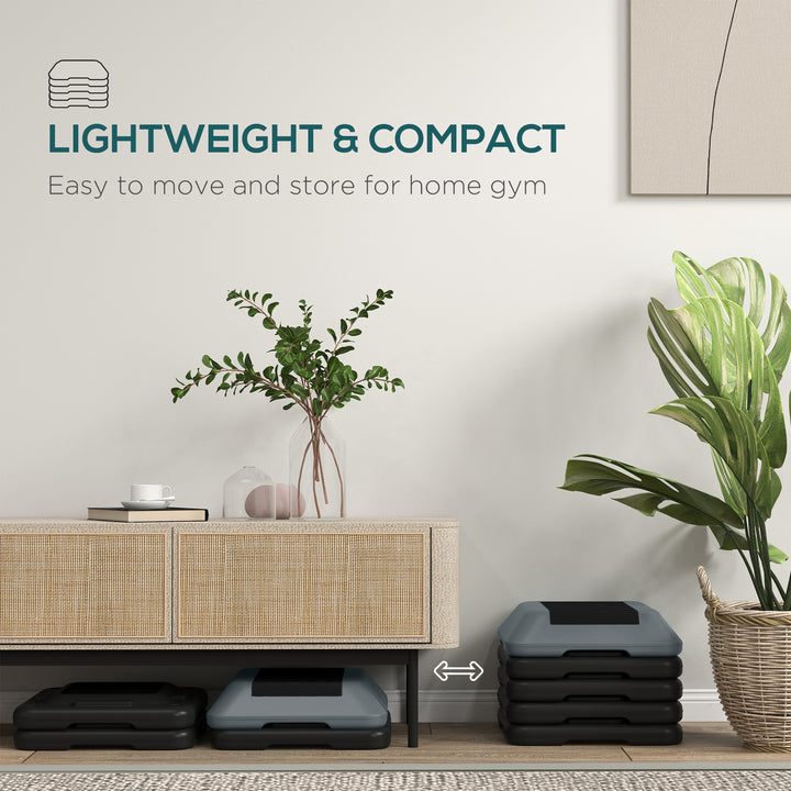 Soozier 5-Level Height Adjustable Stepper, Aerobic Exercise Step Platform, 4" 6" 8" 10" 12", Grey