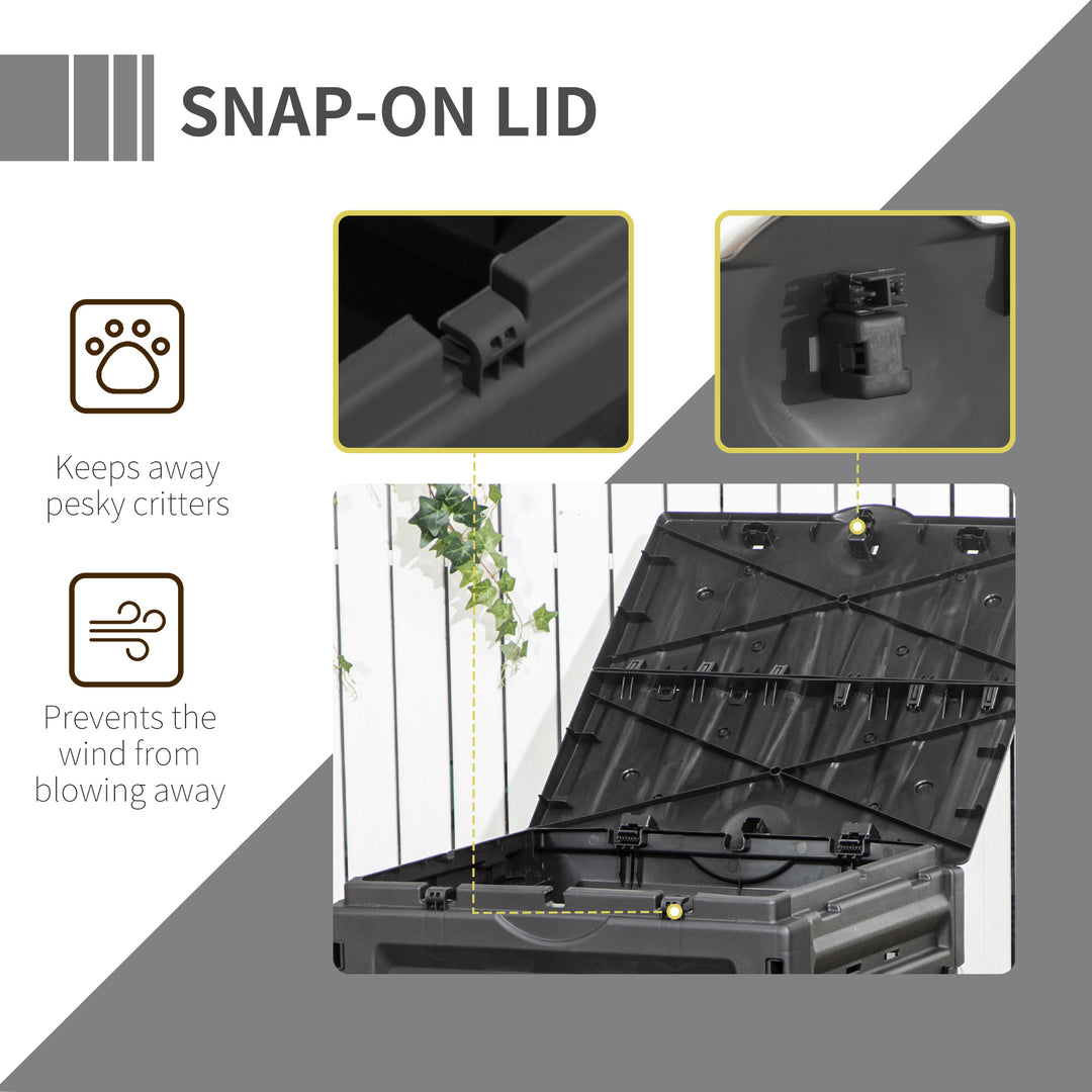 Outsunny Compost Bin, Garden Composter with 80 Vents and 2 Sliding Doors, 120 Gallon (450L), Black