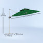 Outsunny 10 FT Cantilever Patio Umbrella with 360Â° Rotation & Adjustable Height, Cross Base, Crank and Tilt, Dark Green
