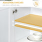 HOMCOM 72" Storage Cabinet, Freestanding Kitchen Pantry Cabinet with 4 Doors, Drawer and 3 Adjustable Shelves, White