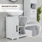 HOMCOM Farmhouse Pedestal Sink Storage Cabinet, Bathroom Under Sink Cabinet with 2 Barn Doors and Adjustable Shelf, White