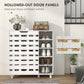HOMCOM Shoe Cabinet, 21 Pair Shoe Storage Cabinet Organizer with 5-tier Double Door Cupboard and 5-tier Open Shelves, Black