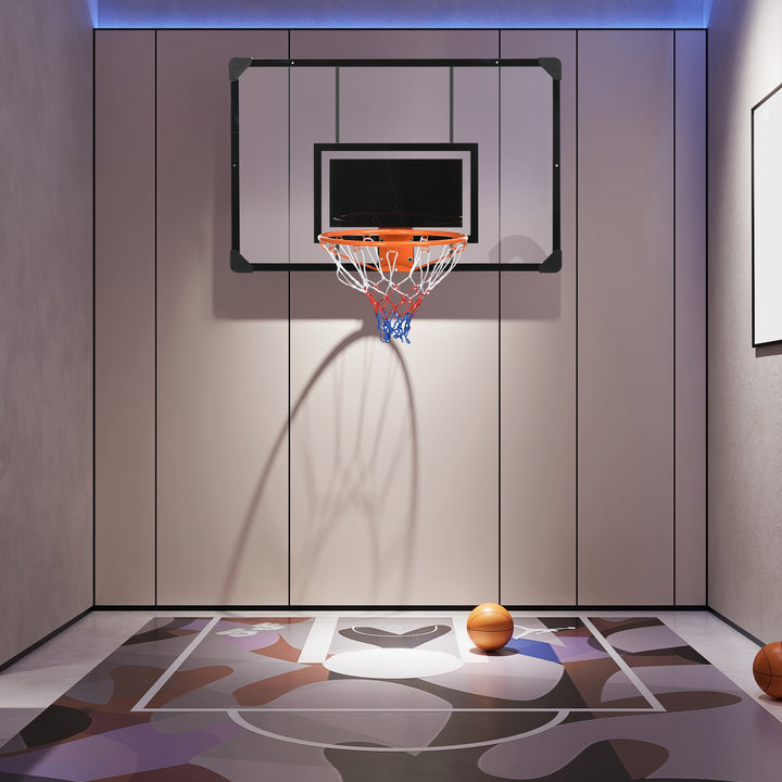 Soozier Wall Mounted Basketball Hoop, Mini Basketball Hoop and Backboard for Kids and Adults