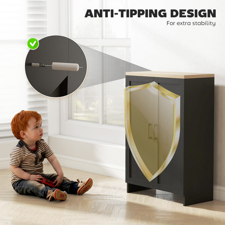 HOMCOM Modern Storage Cabinet with Doors and Adjustable Shelf for Kitchen, Living room, 23.6" x 11.8" x 35.4", White