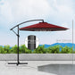 Outsunny 10ft Offset Patio Umbrella with Base, Garden Hanging Parasol with Crank, Banana Cantilever Umbrella Sun Shade, Green