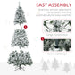 HOMCOM 7.5ft Artificial Snow Flocked Christmas Tree Xmas Tree Holiday Home Indoor Decoration for Party with Foldable Feet, Green