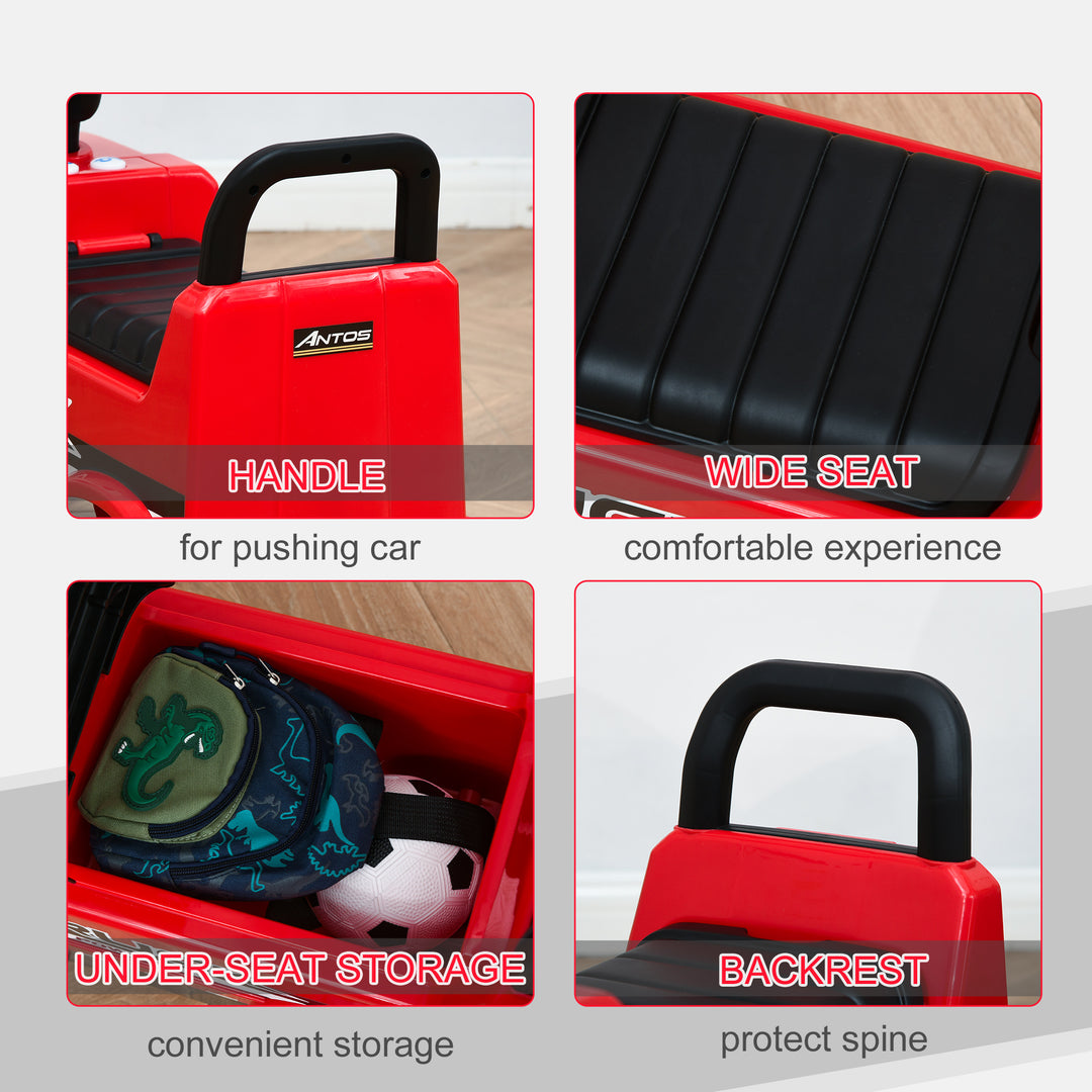 Qaba Mercedes-Benz Antos Licensed Kids Ride On Car, Foot to Floor Slider Baby Car with Steering Wheel, Horn, Headlight, Red