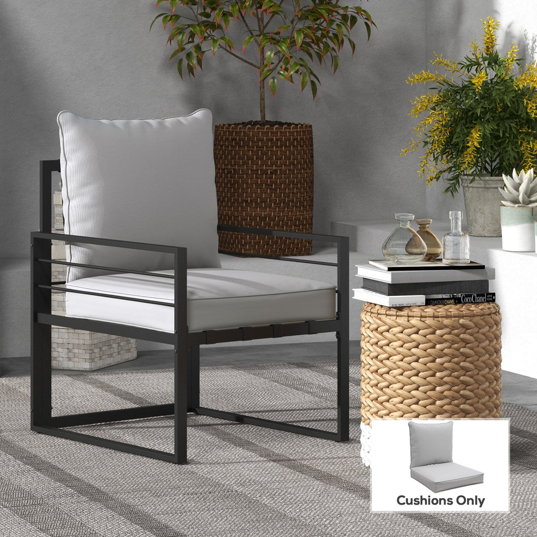 Outsunny Patio Chair Cushions, Thick Deep Seat Outdoor Seat Cushion with Back Cushion, Light Green