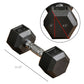 Soozier Rubber Dumbbells Weight Set, Total 30lbs(15lbs Each) Dumbbell Hand Weight for Body Fitness Training for Home Office Gym, Black
