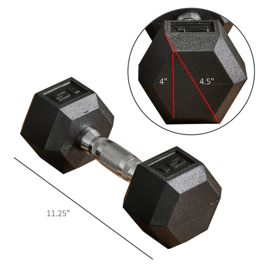 Soozier Rubber Dumbbells Weight Set, Total 30lbs(15lbs Each) Dumbbell Hand Weight for Body Fitness Training for Home Office Gym, Black