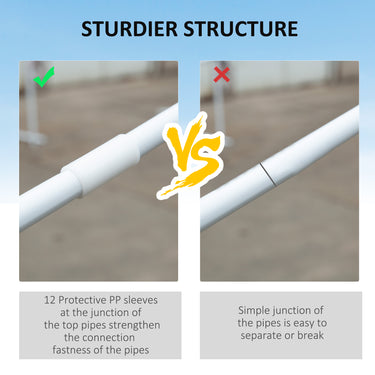 Outsunny 13 ft Party Tent Wedding Gazebo Outdoor Waterproof PE Canopy Shade with 6 Removable Side Walls