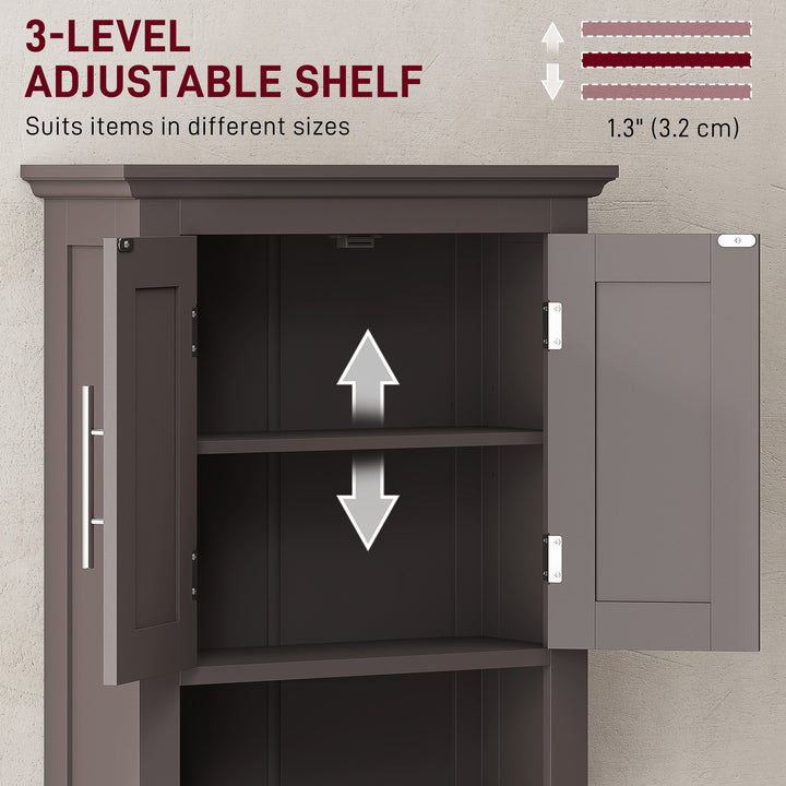 kleankin Bathroom Wall Cabinet, Medicine Cabinet, Toilet Storage Cabinet with Shelf for Living Room and Entryway, White